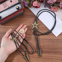 2 Stück 2 Stile verstellbare Vintage-Bolokrawatte aus PU-Leder&nbsp;NJEW-GF0001-12AB-01