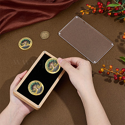 Caja magnética para monedas de madera de haya&nbsp;CON-WH0095-195