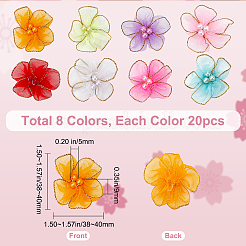 160 stücke 8 farben organza künstliche blume ornament zubehör&nbsp;DIY-GF0005-76