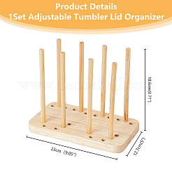 Verstellbarer Becherdeckelhalter aus Holz&nbsp;ODIS-WH0043-88