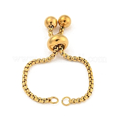 Verstellbare 304 Edelstahl Box Kette Schieber Armband machen&nbsp;MAK-L038-001G-03