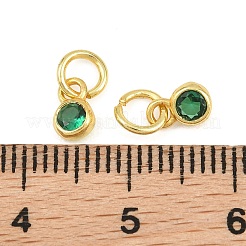 Messing ebnen Zirkonia Charms&nbsp;CU-CBA3D67-13G-03