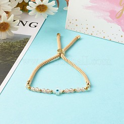 Bracelets coulissants en fil de nylon avec perles de zircone cubique réglables&nbsp;BJEW-JB06366-03