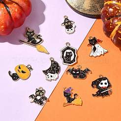 10pcs 10 Arten Halloween-Legierungs-Emaille-Anhänger&nbsp;ENAM-FS0003-83