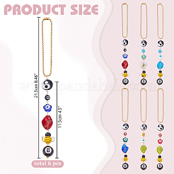 6 pz 6 stili fiore api perline fatte a mano in lampwork ornamento appeso&nbsp;HJEW-AR00016