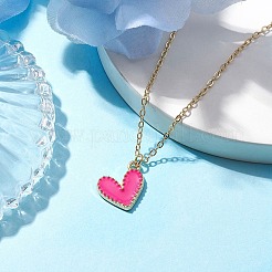 Colliers à pendentifs coeur en alliage émaillé&nbsp;NJEW-JN04772-01