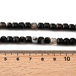 Fili di perline agata nero naturale&nbsp;G-F797-A19-01