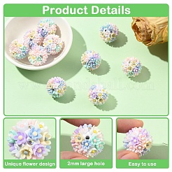 5 pieza de cuentas de arcilla polimérica luminosas hechas a mano con rhinestone&nbsp;CLAY-YW0002-51