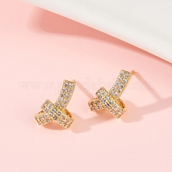 Boucles d'oreilles à tige en laiton avec micro pavé de zircons cubiques transparents&nbsp;EJEW-F895-16G