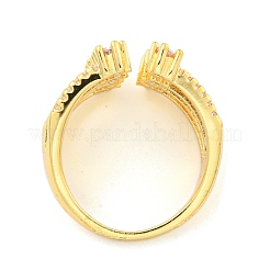 Messing-Manschettenringe mit Mikropflaster und klaren Zirkonia&nbsp;RJEW-L121-009G