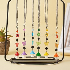 7 pièces chakra thème mauvais œil papillon champignon pendentif décoration&nbsp;HJEW-SW00009