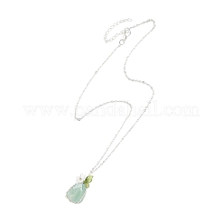 Pépites de fluorite verte naturelle brute avec pendentif en forme de fleur&nbsp;NJEW-TA00268