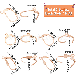 20 pieza de 5 estilos de accesorios para pendientes de palanca de acero inoxidable 304 con revestimiento al vacío de PVD&nbsp;STAS-PH0001-57