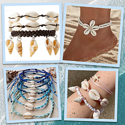 Diy 100 stücke 2 arten natürliche shell anhänger halsketten machen kits&nbsp;DIY-SC0033-11