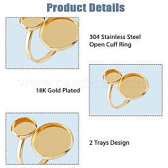 10 pz 5 stili 304 acciaio inossidabile anello polsino aperto risultati&nbsp;DIY-HS0002-22