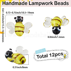 12 Stück handgefertigte Bunte Malerei-Perlen&nbsp;LAMP-SC0001-55