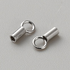 Rhodinierte Kordelenden aus 925 Sterlingsilber&nbsp;STER-WH0061-58C