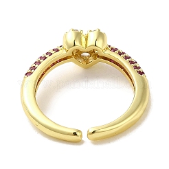 Manschettenringe mit Gestellplattierung aus Messing mit Mikropavé-Zirkonia&nbsp;RJEW-H228-04G-01