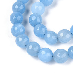 Gefärbt natürlichen weißen Jade Perlen Stränge&nbsp;LS-G-T139-8mm-60-15