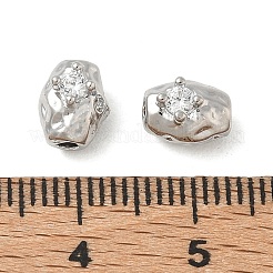 Laiton micro pavé de perles de zircone cubique claires&nbsp;CU-CBAC675-08P