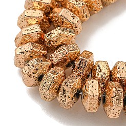 Fili di perle di roccia lavica naturale elettrodeposta&nbsp;G-I360-G01