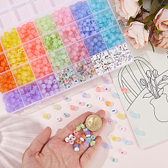 1040 Stück 7 Stile Imitation Jelly Acrylperlen&nbsp;MACR-PA0001-38