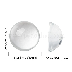 Demi transparente cabochons de verre ronde&nbsp;X-GGLA-R027-30mm