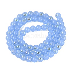 Perlas de vidrio de imitación de Jade imitación electrochapa&nbsp;EGLA-Q132-6MM-01B-10