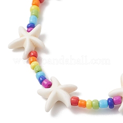 Bracelets en turquoise synthétique et perles de verre pour femmes&nbsp;BJEW-JB13059