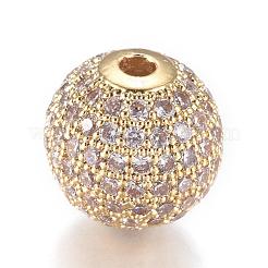 Micro ottone gioielli cz spianare perle tonde zirconi&nbsp;ZIRC-M024-06