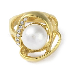Anillos de banda ancha con rhinestone de acero inoxidable 304 con recubrimiento iónico (IP)&nbsp;RJEW-P095-02G