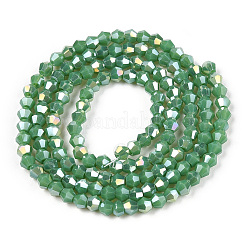Brins de perles de verre galvanisées de couleur unie opaque&nbsp;LS-EGLA-A039-P2mm-B08