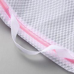 Bolsas de lavandería de malla de poliéster con cremallera y asas&nbsp;ABAG-TAC0003-13C-01