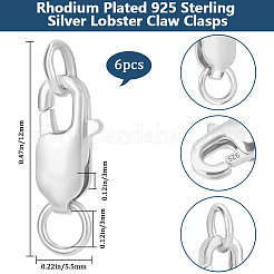 6 pz. 925 fermagli per aragosta in argento sterling&nbsp;STER-BBC0007-28B