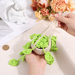 Decorazioni pendenti per cesto di piante all'uncinetto in filato di lana&nbsp;HJEW-WH0042-96