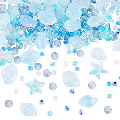89 g 6 Arten transparente Sprühfarbe Glasperlen&nbsp;GLAA-TA0003-52A