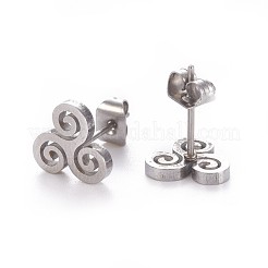 Pendientes de botón de acero inoxidable 304 resistentes al deslustre&nbsp;EJEW-F227-09P