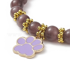 Braccialetti con perline rotonde occhio di gatto&nbsp;BJEW-JB09050