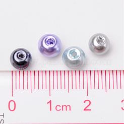 Silbergraue Mischung pearlized Glas Perlen&nbsp;HY-X006-6mm-13