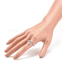 Anello di perline di ematite sintetica amagnetica per elettroplaccatura&nbsp;RJEW-JR00473-04