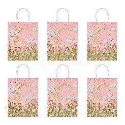 6 sac cadeau en papier imprimé de fleurs&nbsp;ABAG-TADJ0001-08A