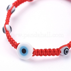 Bracciali di perline intrecciati con fili di nylon regolabili&nbsp;BJEW-JB05292-02