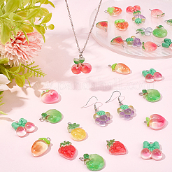 30 pendentif en résine translucide sur le thème des fruits&nbsp;RESI-SC0036-47