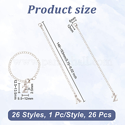 Decorazioni pendenti in strass in lega con lettera a~z&nbsp;HJEW-AB00370
