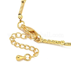 Bracciali in ottone con perline rotonde placcati a cremagliera per le donne&nbsp;BJEW-B106-23G