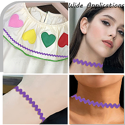4 carte 2 styles de ruban de bordure à franges ondulées en polyester&nbsp;DIY-GF0009-48A