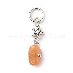 7 pièces 7 styles pendentifs en alliage de copeaux de pierre mélangés naturels et synthétiques de chakra&nbsp;PALLOY-JF01778-02