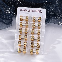 Orecchini a cerchio in acciaio inossidabile 304 con effetto lucidatura con zirconi cubici&nbsp;EJEW-M001-26G-B