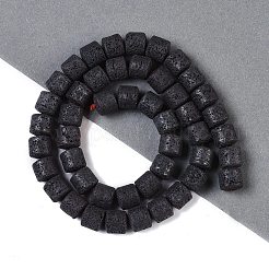 Brins de perles de lave naturelles givrées&nbsp;G-E618-02D