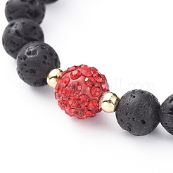 Bracelets extensibles en pierre de lave naturelle&nbsp;BJEW-JB04952